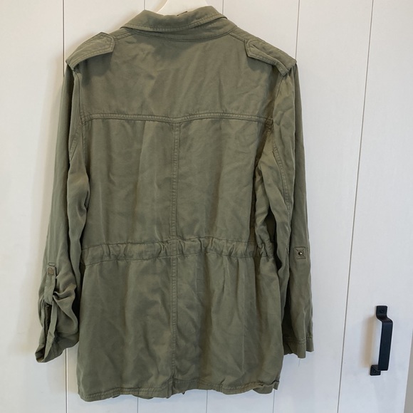 Khaki Green Military Style Overall Shirt Jacket Size 8 10 - Picture 5 of 5